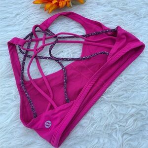 LULULEMON Hot Pink Strappy Sports Bra